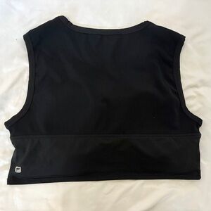 Fabletics Black Sleeveless Crop Tank Top with Built in Sports Bra Size XL